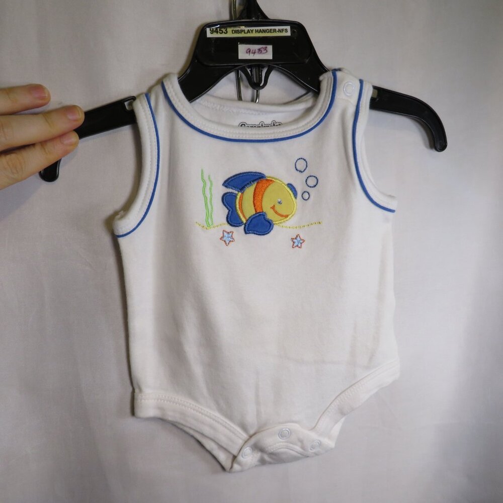 Baby Goldfish Bodysuit Embroidered 100% Cotton Newborn